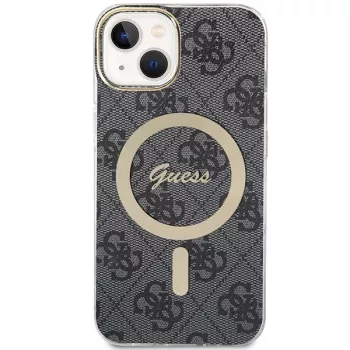 Guess GUHMP15MH4STK hardcase iPhone 15 Plus/14 Plus 6,7 tuuman musta MagSafe 4G