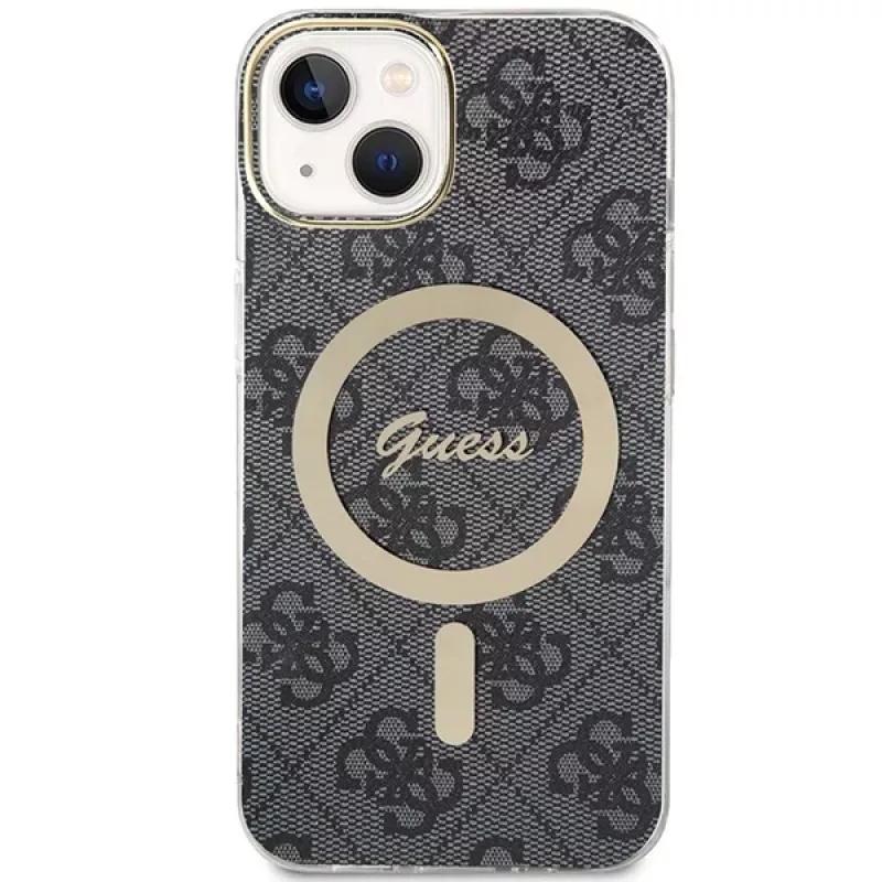Guess GUHMP15MH4STK hardcase iPhone 15 Plus/14 Plus 6,7 tuuman musta MagSafe 4G
