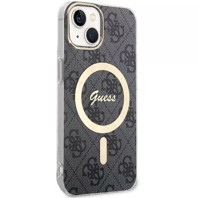 Guess GUHMP15MH4STK hardcase iPhone 15 Plus/14 Plus 6,7 tuuman musta MagSafe 4G