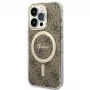 Guess GUHMP15LH4STW hardcase Apple iPhone 15 Pro 6,1 tuuman ruskea IML 4G MagSafe