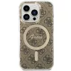 Guess GUHMP15LH4STW hardcase Apple iPhone 15 Pro 6,1 tuuman ruskea IML 4G MagSafe