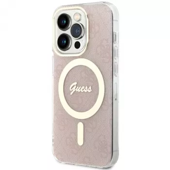 Guess GUHMP15LH4STP hardcase Apple iPhone 15 Pro 6,1 tuuman pinkki IML 4G MagSafe