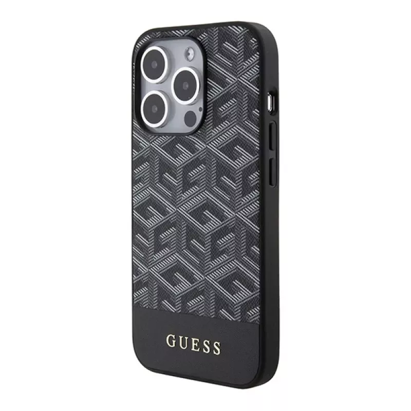Guess GUHMP15XHGCFSEK iPhone 15 Pro Max 6,7 musta hardcase GCube Stripes MagSafe