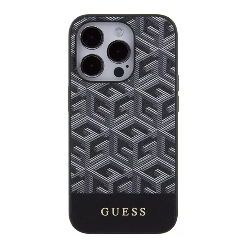 Guess GUHMP15XHGCFSEK iPhone 15 Pro Max 6,7 musta hardcase GCube Stripes MagSafe