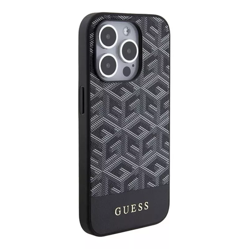 Guess GUHMP15XHGCFSEK iPhone 15 Pro Max 6,7 musta hardcase GCube Stripes MagSafe