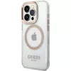 Guess GUHMP15SHTRMD Metal Outline -hardcase iPhone 15/14/13, kulta, MagSafe