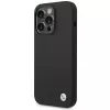 BMW BMHCP15XSILBK silikonikuori iPhone 15 Pro Max 6,7 tuuman musta metallilogolla