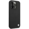 BMW BMHCP15XSILBK silikonikuori iPhone 15 Pro Max 6,7 tuuman musta metallilogolla