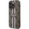 Guess GUHMP15LP4RPSW iPhone 15 Pro 6,1 tuuman hardcase ruskea painetut raidat MagSafe