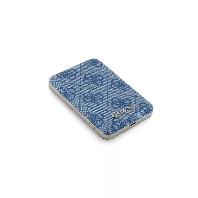 Guess langaton varavirtalähde 5000mAh sininen 4G nahka metallilogo MagSafe 15W