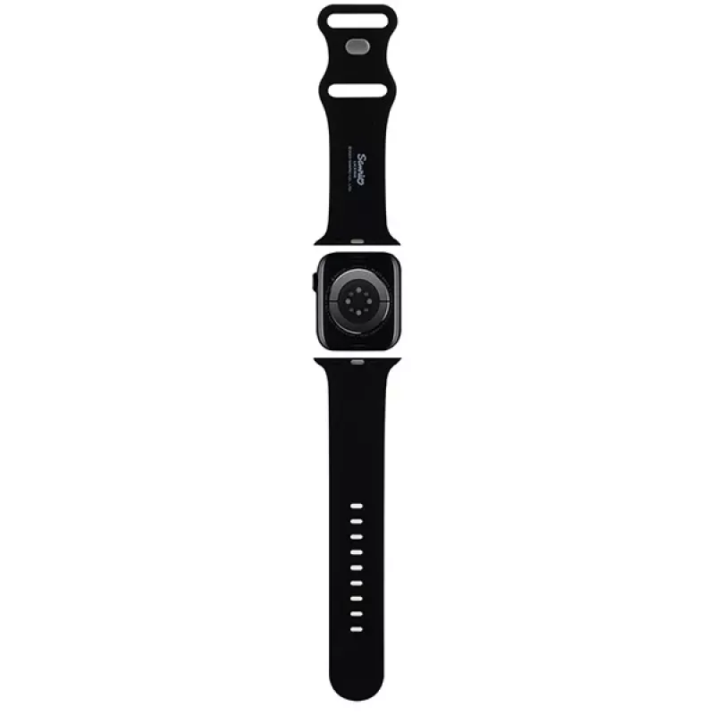 Hello Kitty HKAWLSCHBLK silikoniranneke Apple Watch 42/44/45/49 mm musta