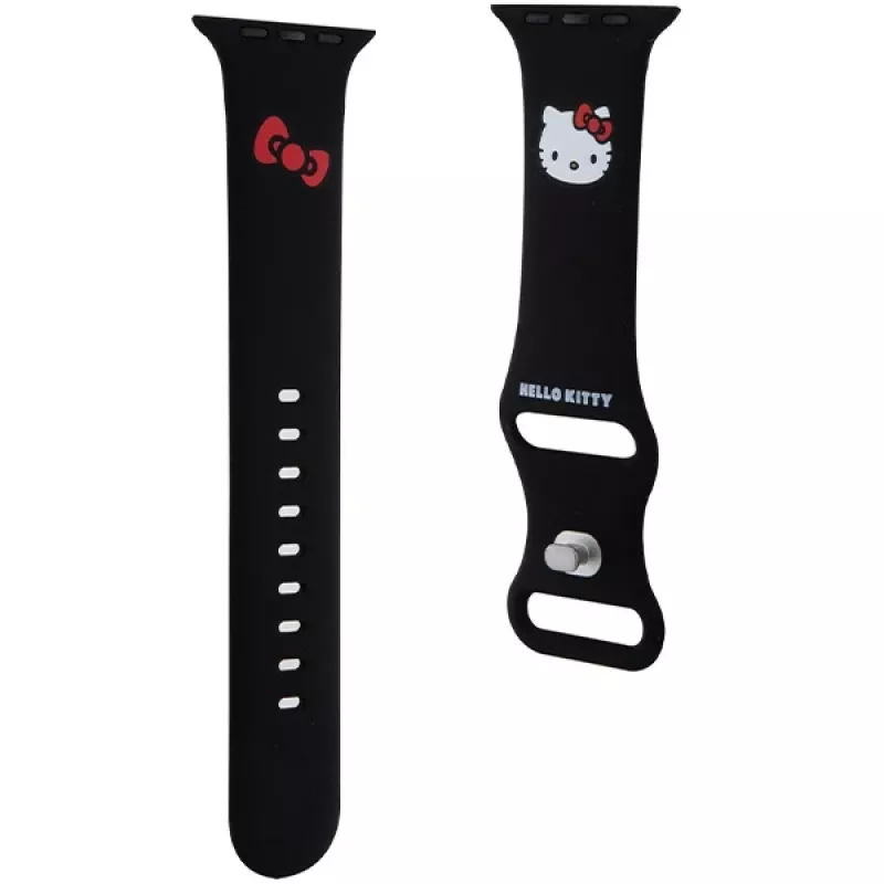 Hello Kitty HKAWLSCHBLK silikoniranneke Apple Watch 42/44/45/49 mm musta