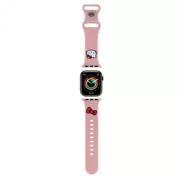 Hello Kitty HKAWLSCHBLP silikoniranneke Apple Watch 42/44/45/49 mm pinkki