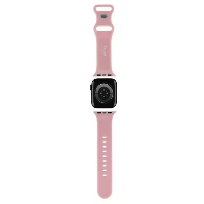 Hello Kitty HKAWLSCHBLP silikoniranneke Apple Watch 42/44/45/49 mm pinkki