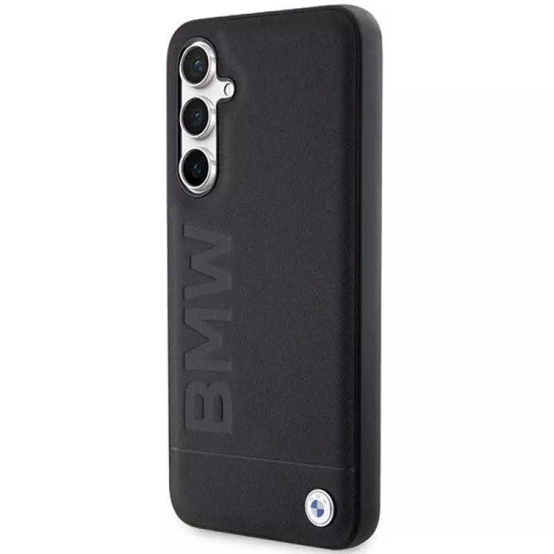 BMW S23 FE S711 musta nahka Hot Stamp -kotelo Samsung Galaxy S23 FE