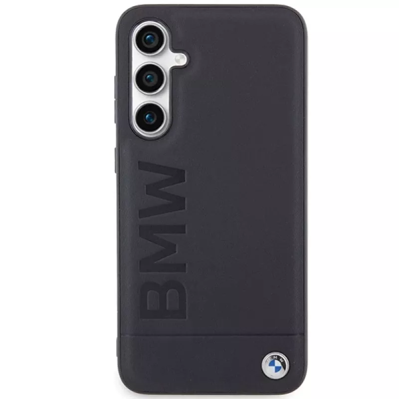 BMW S23 FE S711 musta nahka Hot Stamp -kotelo Samsung Galaxy S23 FE