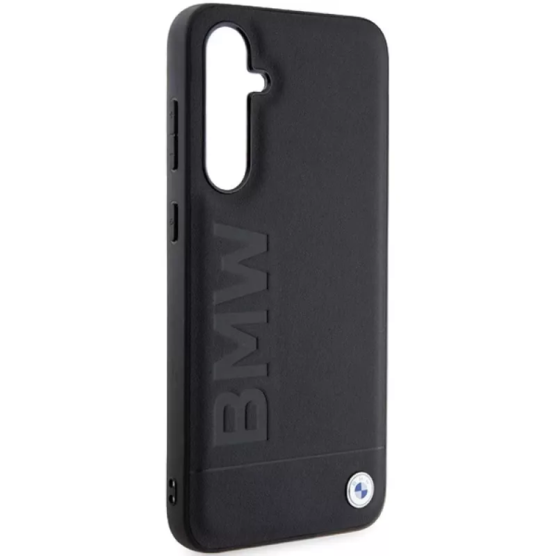 BMW S23 FE S711 musta nahka Hot Stamp -kotelo Samsung Galaxy S23 FE