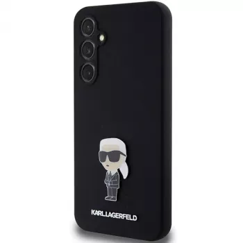 Karl Lagerfeld KLHCS23FEMHKNPK S23 FE S711 musta silikoni Ikonik Metal Pin -suojakotelo