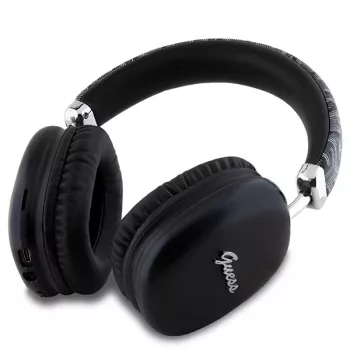 Guess Gcube Metallic Script Logo on-ear Bluetooth -kuulokkeet musta