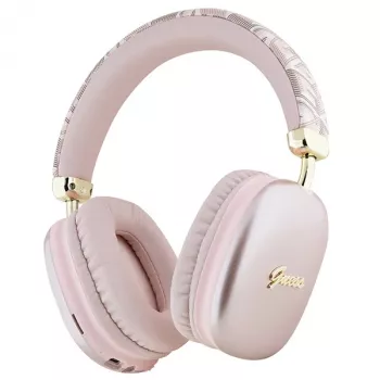 Guess Gcube Metallic Script Logo on-ear Bluetooth -kuulokkeet pinkki