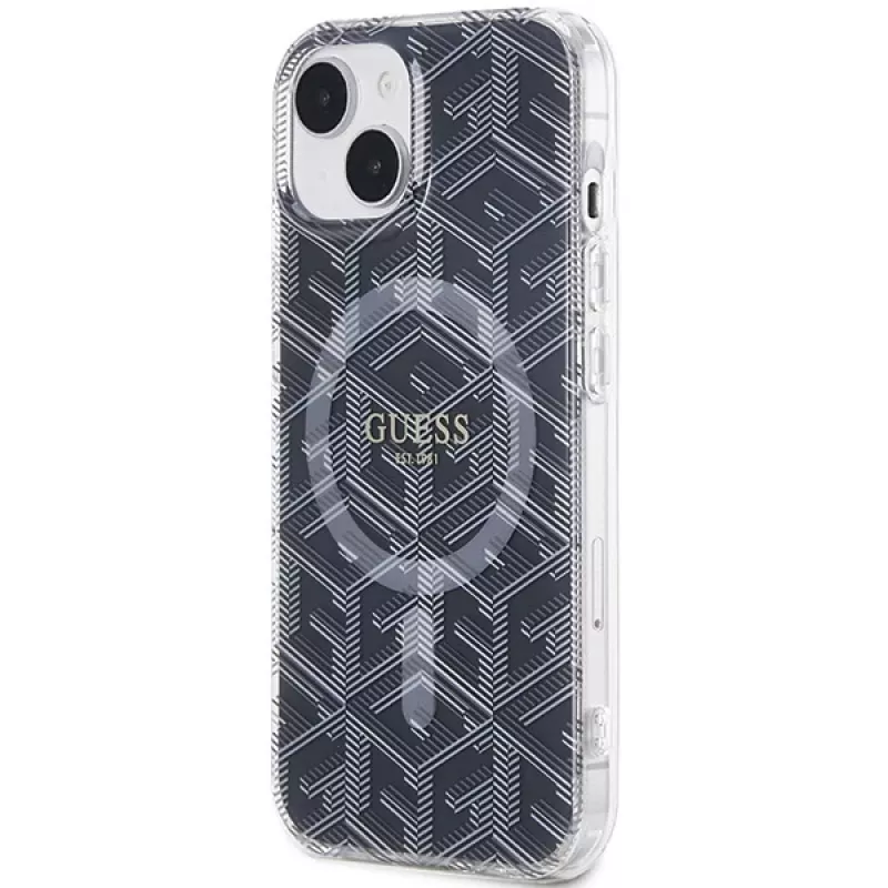 Guess GUHMP15MHGCUSTGK GCube MagSafe Hard Case iPhone 15 Plus / 14 Plus 6,7 inch musta