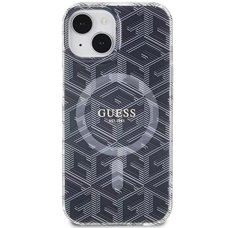 Guess GUHMP15MHGCUSTGK GCube MagSafe Hard Case iPhone 15 Plus / 14 Plus 6,7 inch musta