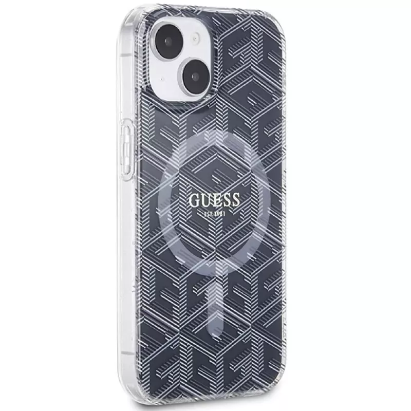 Guess GUHMP15MHGCUSTGK GCube MagSafe Hard Case iPhone 15 Plus / 14 Plus 6,7 inch musta