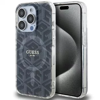 Guess GUHMP15XHGCUSTGK iPhone 15 Pro Max 6.7 Hardcase IML GCube MagSafe musta