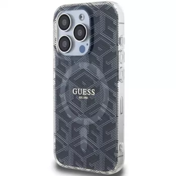 Guess GUHMP15XHGCUSTGK iPhone 15 Pro Max 6.7 Hardcase IML GCube MagSafe musta