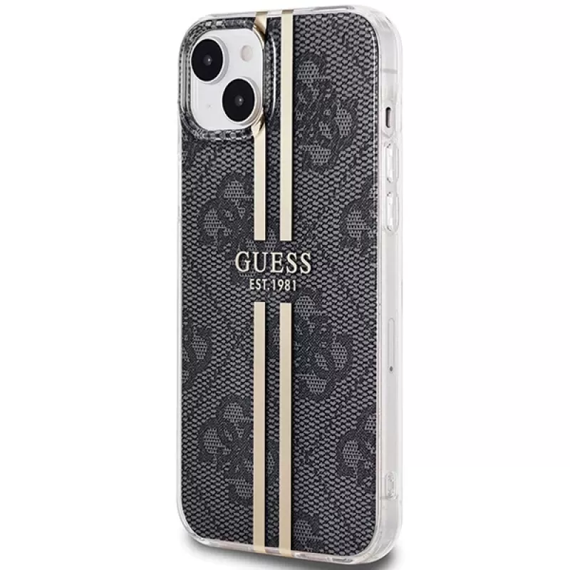 Guess GUHCP15MH4PSEGK Hard Case Apple iPhone 15 Plus / 14 Plus 6,7 inch musta 4G Gold raidat