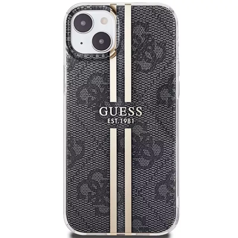 Guess GUHCP15MH4PSEGK Hard Case Apple iPhone 15 Plus / 14 Plus 6,7 inch musta 4G Gold raidat