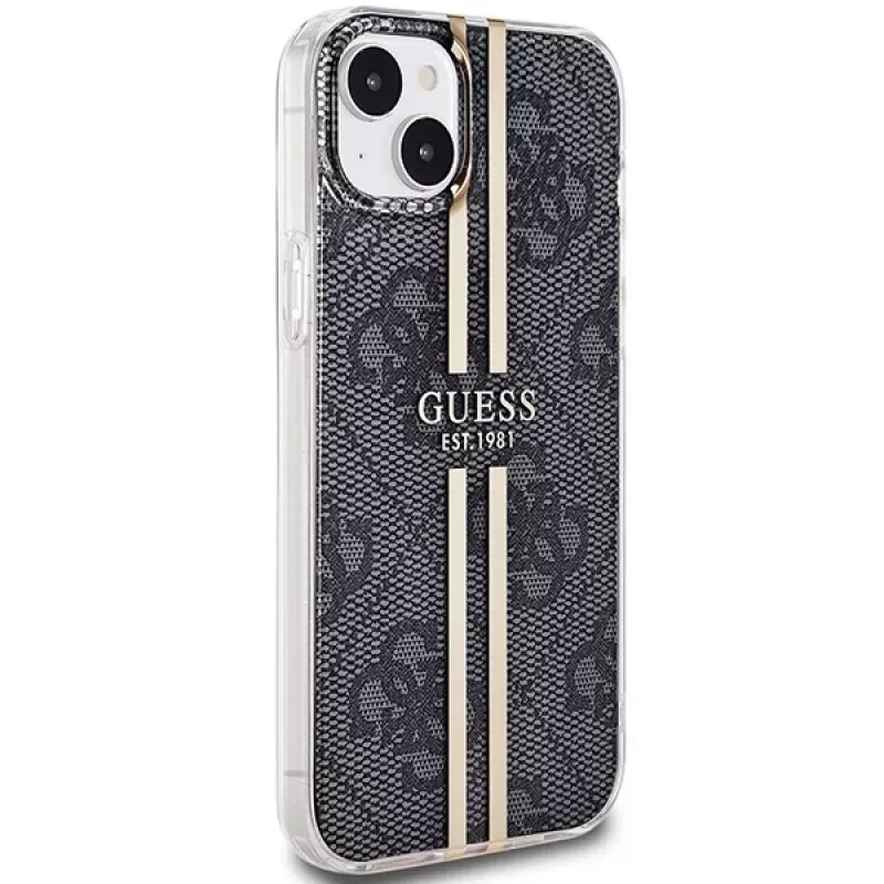 Guess GUHCP15MH4PSEGK Hard Case Apple iPhone 15 Plus / 14 Plus 6,7 inch musta 4G Gold raidat