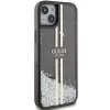 Guess GUHCP15MLFCSEGK Liquid Glitter Gold Stripes Hard Case iPhone 15 Plus / 14 Plus 6,7 inch - musta