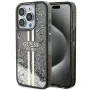 Guess GUHCP15LLFCSEGK iPhone 15 Pro 6.1 Hard Case Liquid Glitter Gold Stripes musta