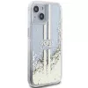 Guess GUHCP15MLFCSEGT iPhone 15 Plus / 14 Plus 6,7 inch läpinäkyvä kova kuori Liquid Glitter Gold Streifen