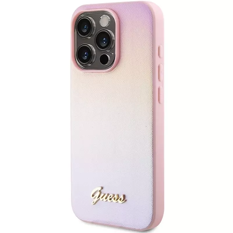 Guess Saffiano Iridescent Script Hardcase Apple iPhone 14 Pro 6,1