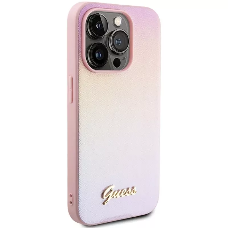 Guess Saffiano Iridescent Script Hardcase Apple iPhone 14 Pro 6,1