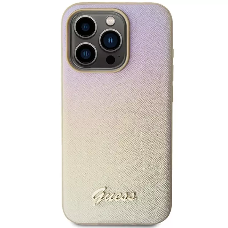 Guess GUHCP14XPSAIRSD Saffiano Iridescent Script Hard Case Apple iPhone 14 Pro Max 6,7