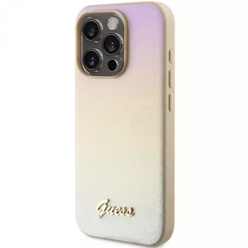Guess GUHCP15XPSAIRSD Saffiano Iridescent Script Hard Case iPhone 15 Pro Max, kultainen