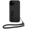 BMW Signature Leather Wordmark Cord Hard Case iPhone 15 Plus / 14 Plus 6,7 inch - musta