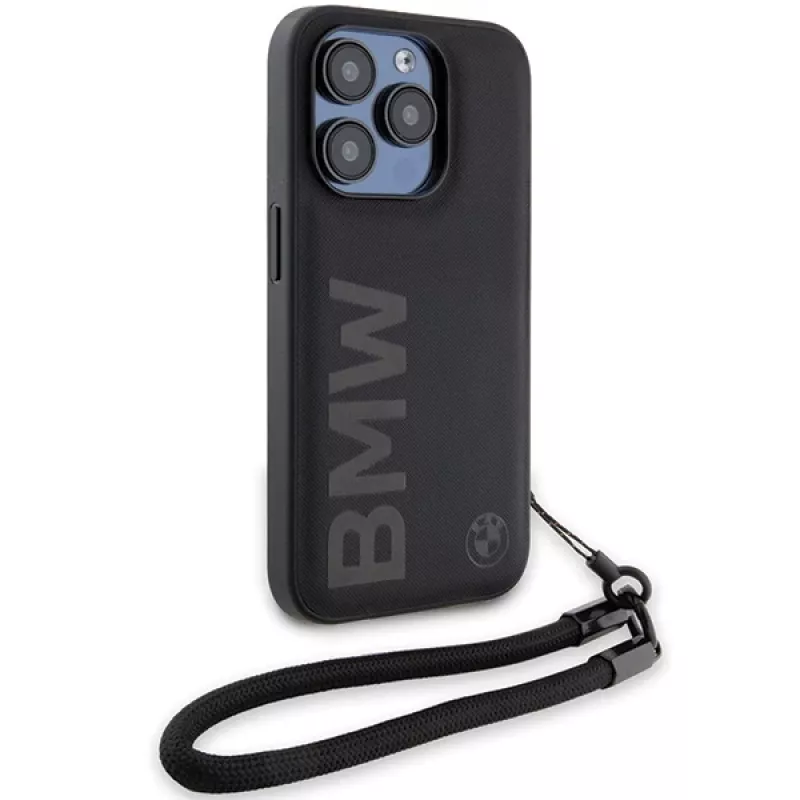 BMW Signature Leather Hard Case iPhone 15 Pro Max 6,7 inch musta nyöri