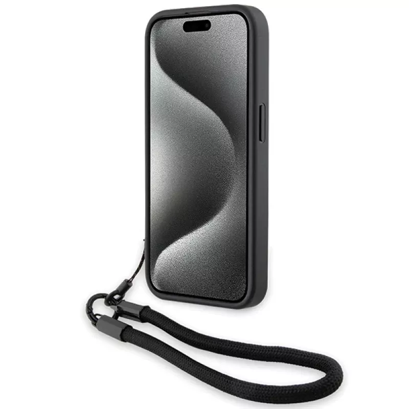 BMW Signature Leather Hard Case iPhone 15 Pro Max 6,7 inch musta nyöri