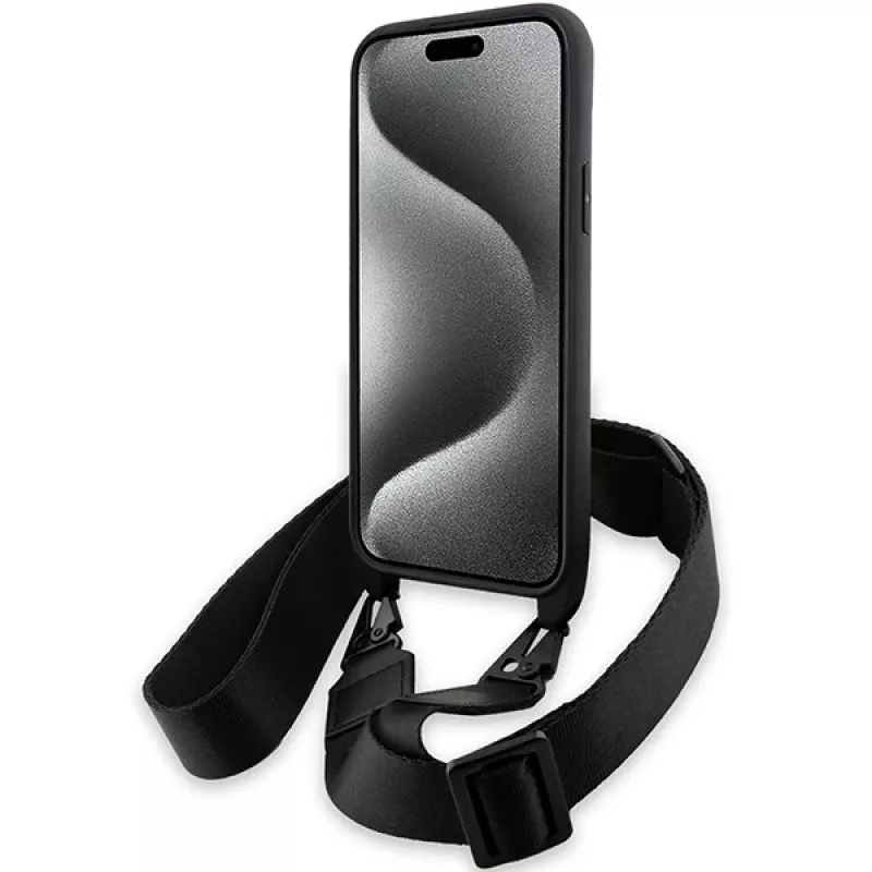 BMW BMHCP15S23PSCCK iPhone 15 / 14 / 13 musta Hardcase M Edition Carbon Stripe & Strap