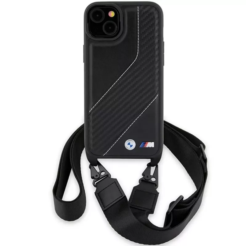 BMW M Edition Carbon Stripe & Strap Hard Case iPhone 15 Plus / 14 Plus 6,7