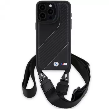 BMW BMHCP15L23PSCCK iPhone 15 Pro 6.1 musta Hardcase M Edition Carbon Stripe & Strap