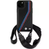 BMW BMHCP15S23PSVTK iPhone 15 / 14 / 13 musta Hardcase M Edition Carbon Tricolor Lines & Strap