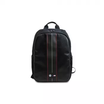 BMW Carbon Red Stripes 16 tuuman kannettavan tietokoneen reppu musta/punainen