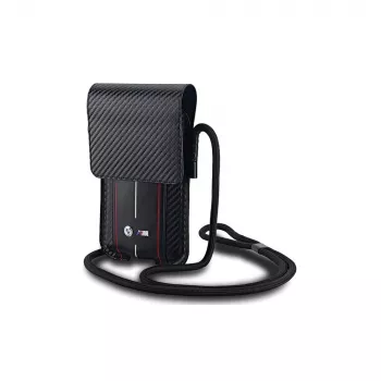 BMW lompakkolaukku iPhone 15 Pro Max - musta Carbon Red Stripes