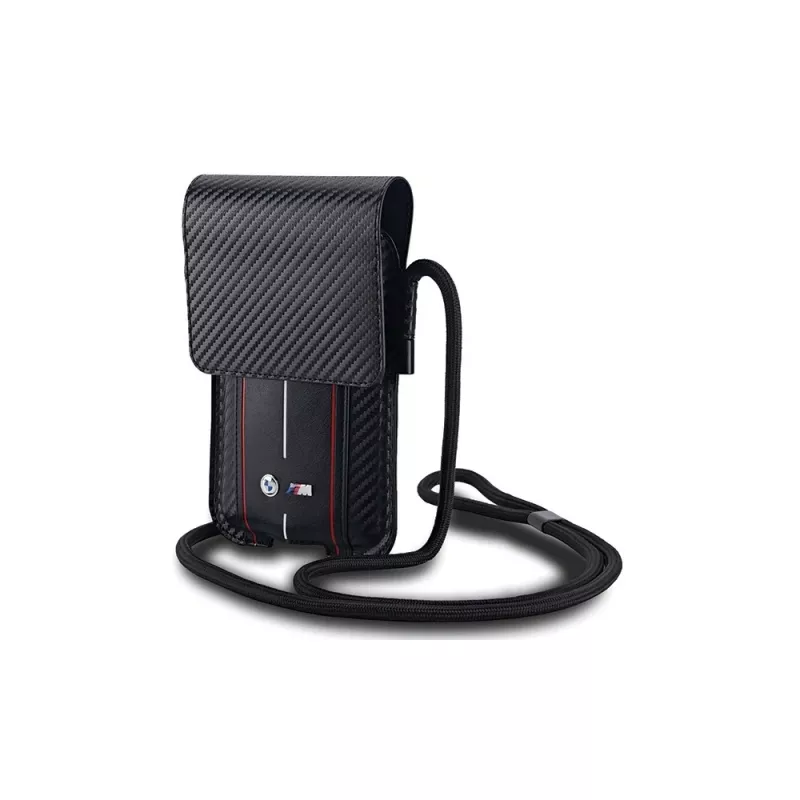BMW lompakkolaukku iPhone 15 Pro Max - musta Carbon Red Stripes