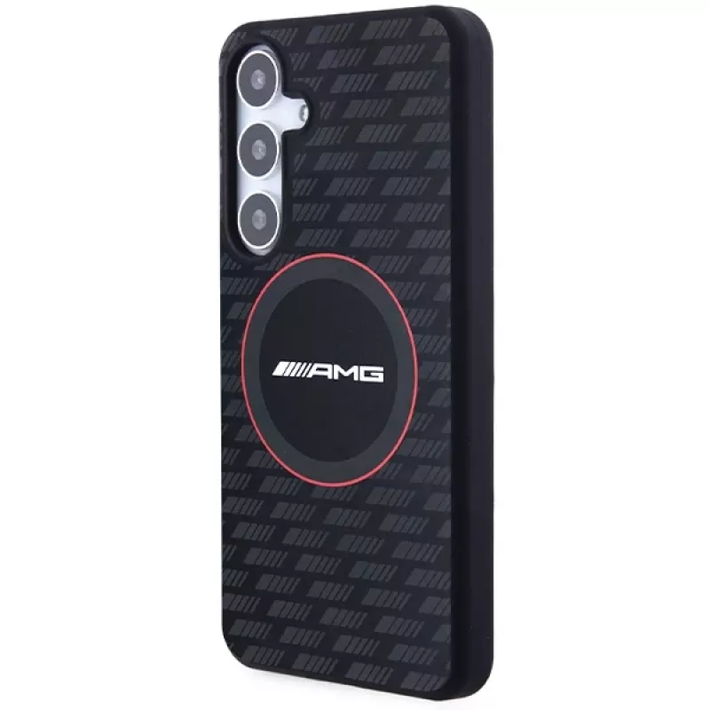 AMG AMHMS24S23SMRK kova kotelo silikoni Carbon Pattern MagSafe Samsung Galaxy S24 (S921) musta